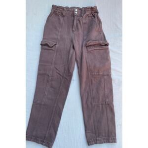 PacSun Women's Size Medium Cargo Pants Elastic‎ Waist Brown